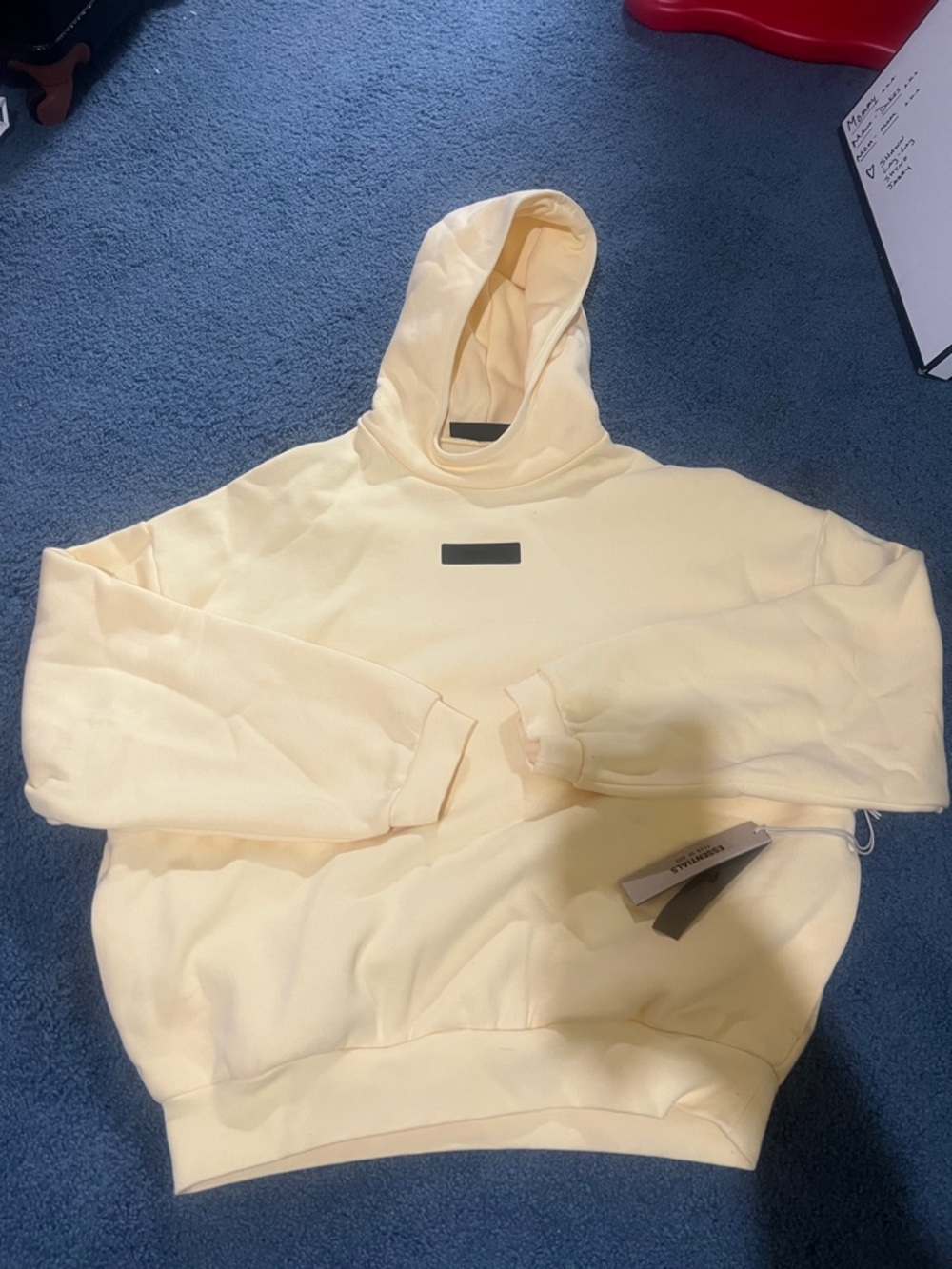 Fear of God Essentials Pale Yellow Hoodie with Tag
